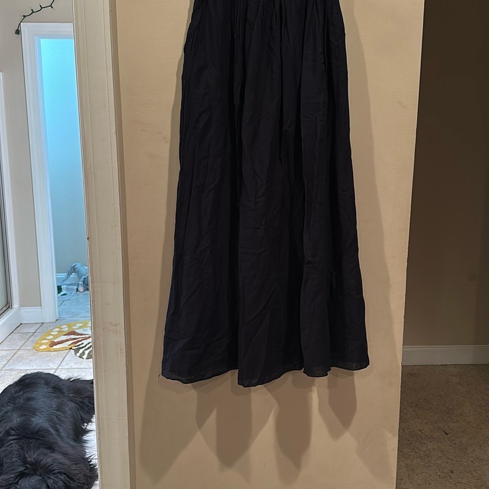 NATURAL LIFE Navy Pleated Maxi Skirt A-Line Casual NWT